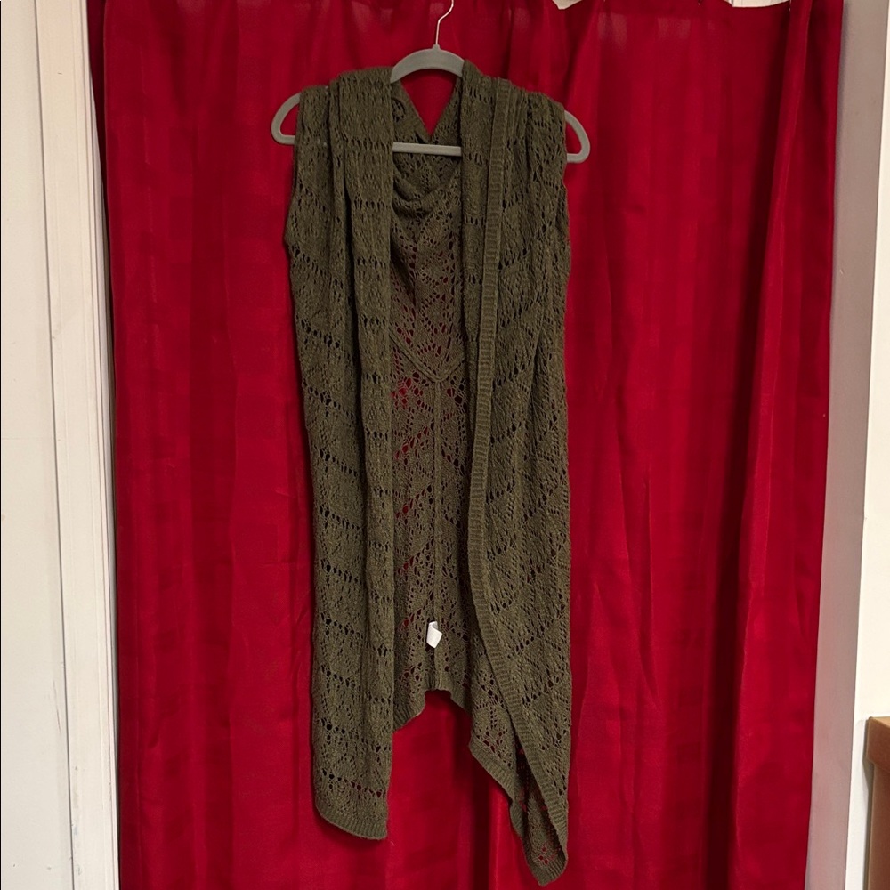 True Craft Olive Green Women's Knit Cardigan